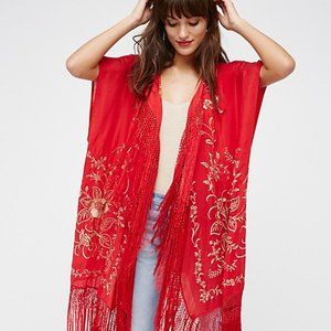 Ophelia Embroidered Fringe Kimono